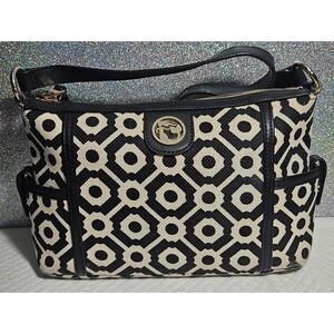 Spartina 449 Daufuskie Island Mermaid Shoulder Bag Tote Purse Black White Cream